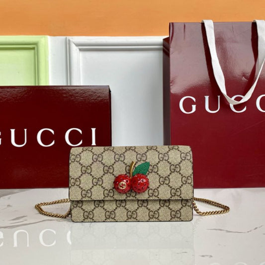 Gucci GG Supreme Mini Bag with Cherries.
