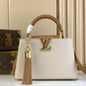 Louis Vuitton Capucines BB handbag in white Taurillon leather with a tassel charm