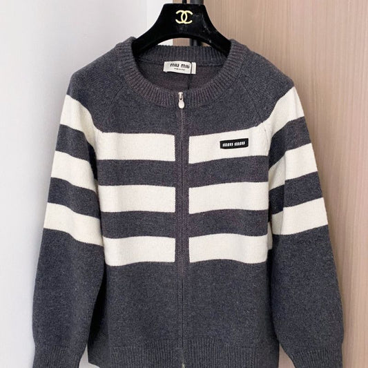 Miu Miu striped knit jacket or cardigan