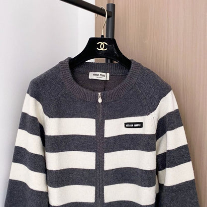 Miu Miu striped knit jacket or cardigan