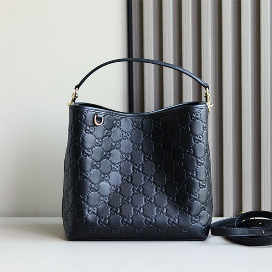 Gucci GG Emblem small bucket bag
