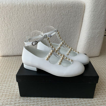 Chanel Mary Jane pearl flats