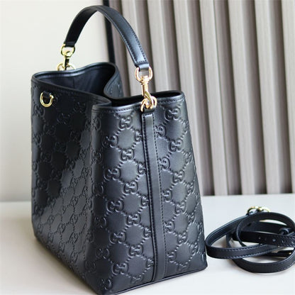 Gucci GG Emblem small bucket bag