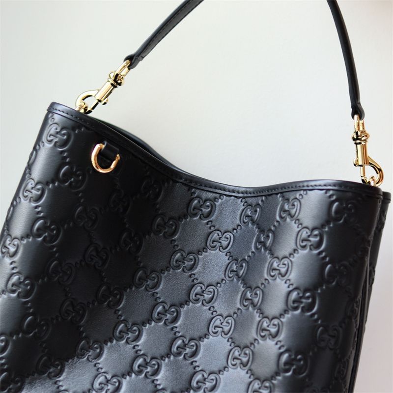 Gucci GG Emblem small bucket bag