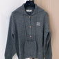 Miu Miu grey hooded sweater pouch pocket