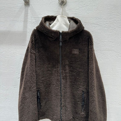 the Miu Miu brown sherpa fleece jacket