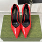 Gucci red patent leather pumps