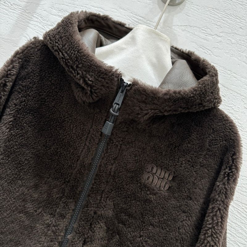 the Miu Miu brown sherpa fleece jacket