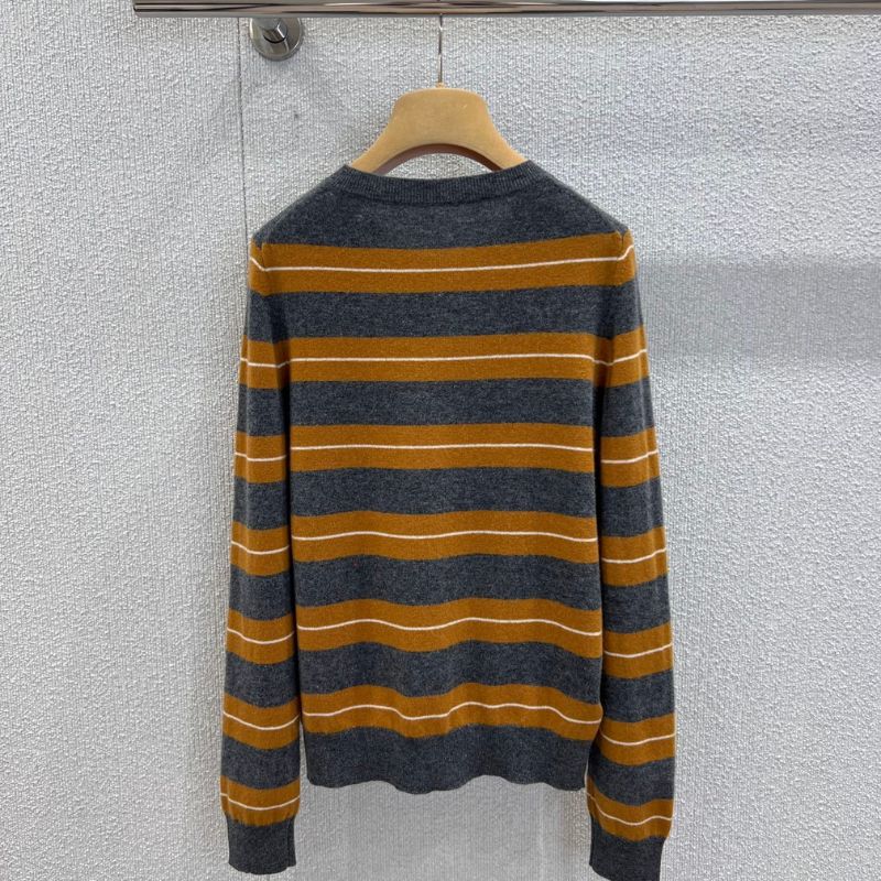 miu miu striped crewneck knit sweater
