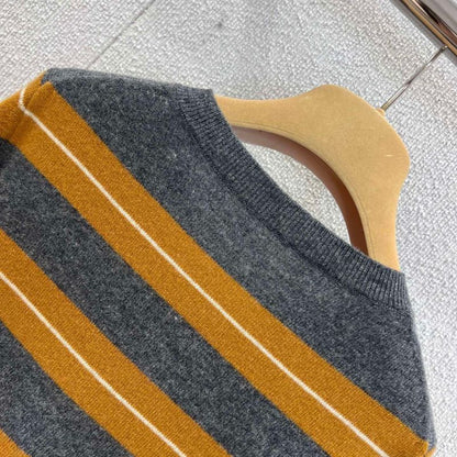 miu miu striped crewneck knit sweater