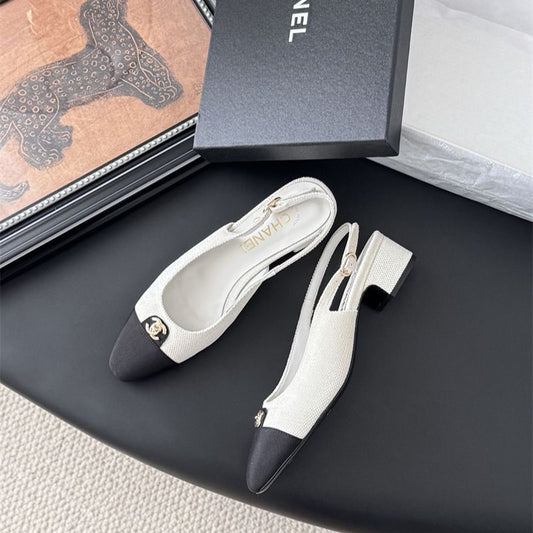 Chanel two-tone slingbacks