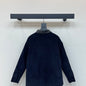 Miu Miu navy corduroy and nappa leather down jacket