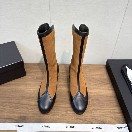 Chanel two-tone high boots,