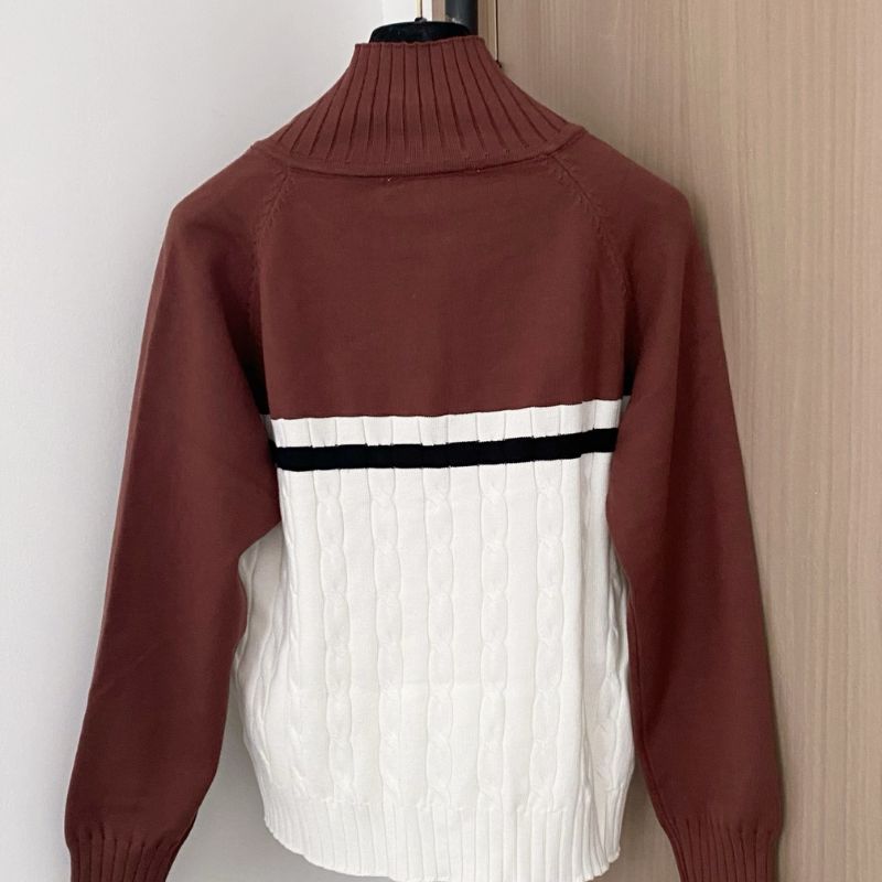 Miu Miu knit polo high collar sweater.