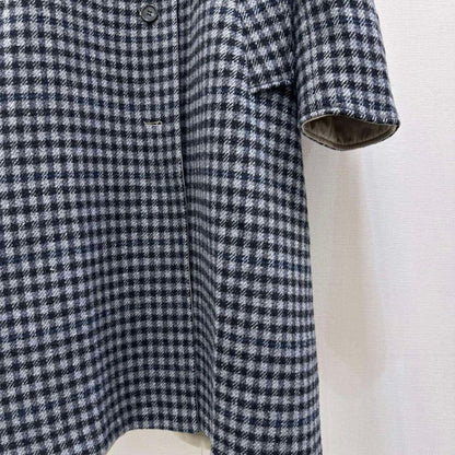Miu Miu Single-Breasted Gingham-Check Coat.