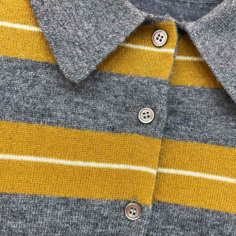 Miu Miu striped knit polo shirt