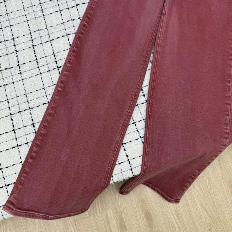 Miu Miu wide-leg red or burgundy jeans