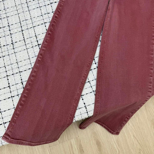 Miu Miu wide-leg red or burgundy jeans
