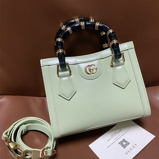 Gucci Diana small tote bag in light green leather