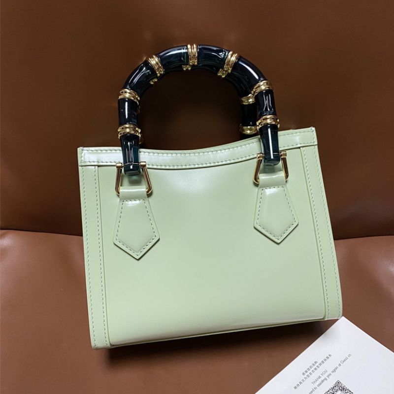 Gucci Diana small tote bag in light green leather