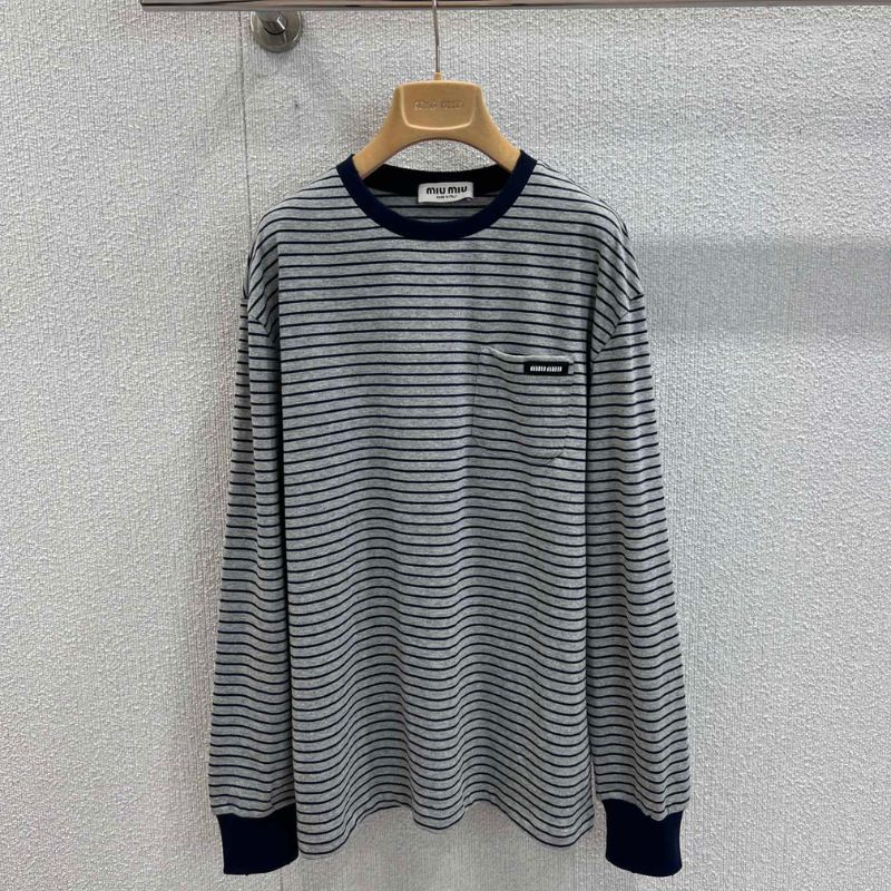Miu Miu striped long-sleeved T-shirt