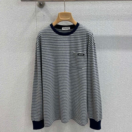 Miu Miu striped long-sleeved T-shirt