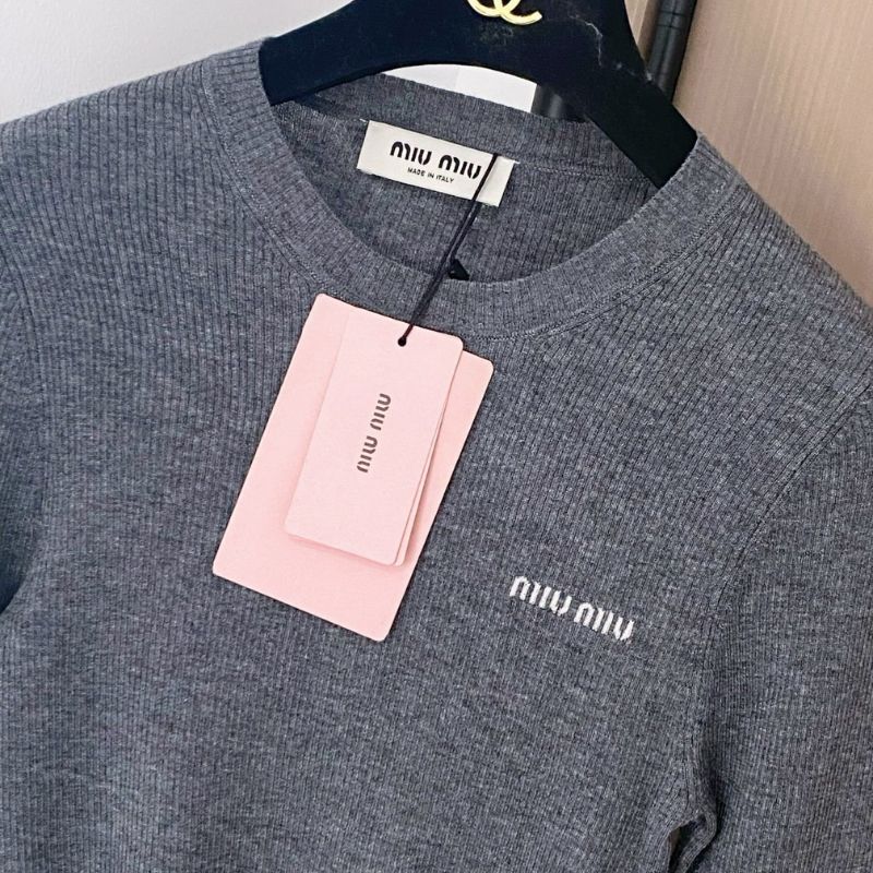 Miu Miu Logo-Embroidered Brushed Knit Jumper