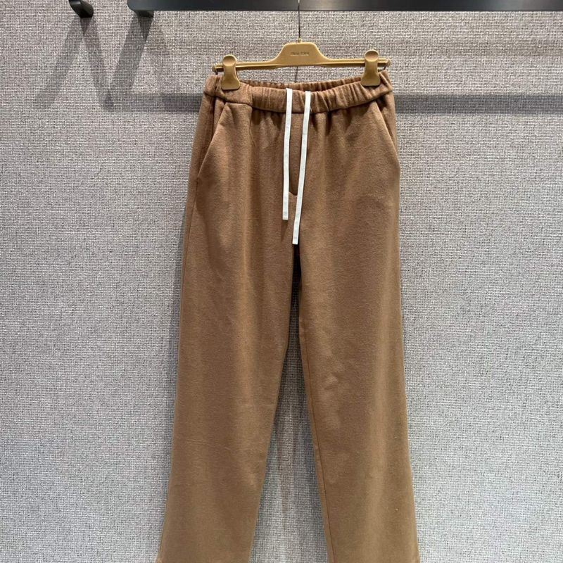 Miu Miu wool drawstring pants.