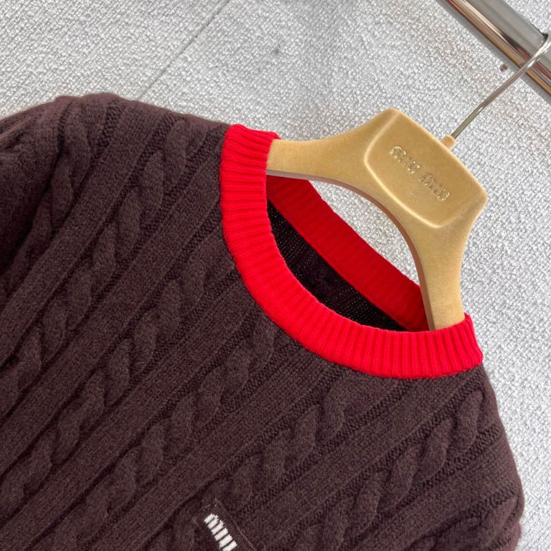 Miu Miu short-sleeved cable-knit sweater