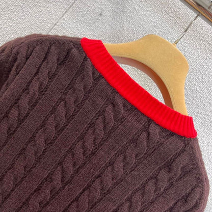 Miu Miu short-sleeved cable-knit sweater