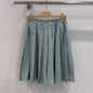 Miu Miu green plaid pleated skirt
