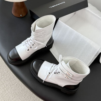 Chanel-Two-tone Combat Boots