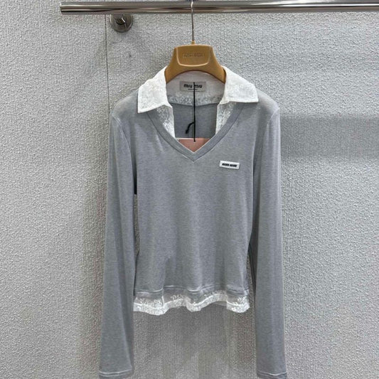 Miu Miu long-sleeve sweater or knit top.