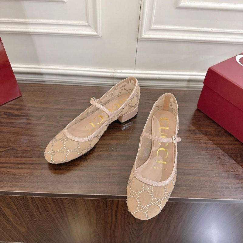Gucci Charline GG mesh Mary Jane flats.