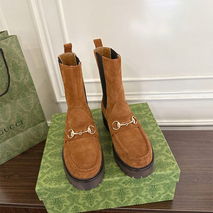 Gucci Tod's Leather High Silky Suede Chelsea Boots