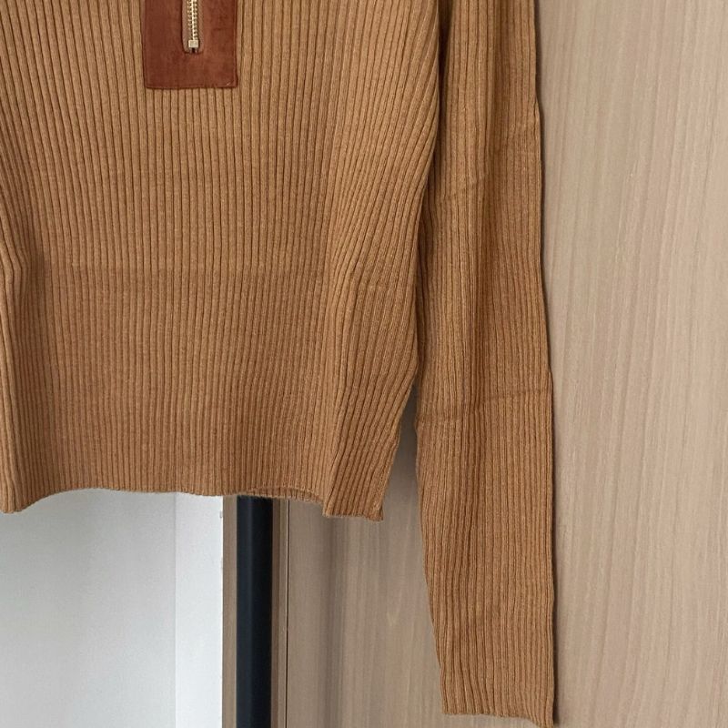 Miu Miu Ribbed Knit Cashmere Polo Sweater
