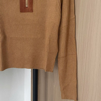 Miu Miu Ribbed Knit Cashmere Polo Sweater