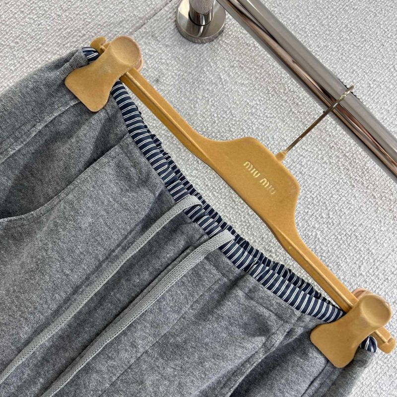 Miu Miu Grey Cotton Fleece Pants.