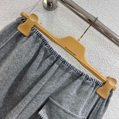 Miu Miu Grey Cotton Fleece Pants.