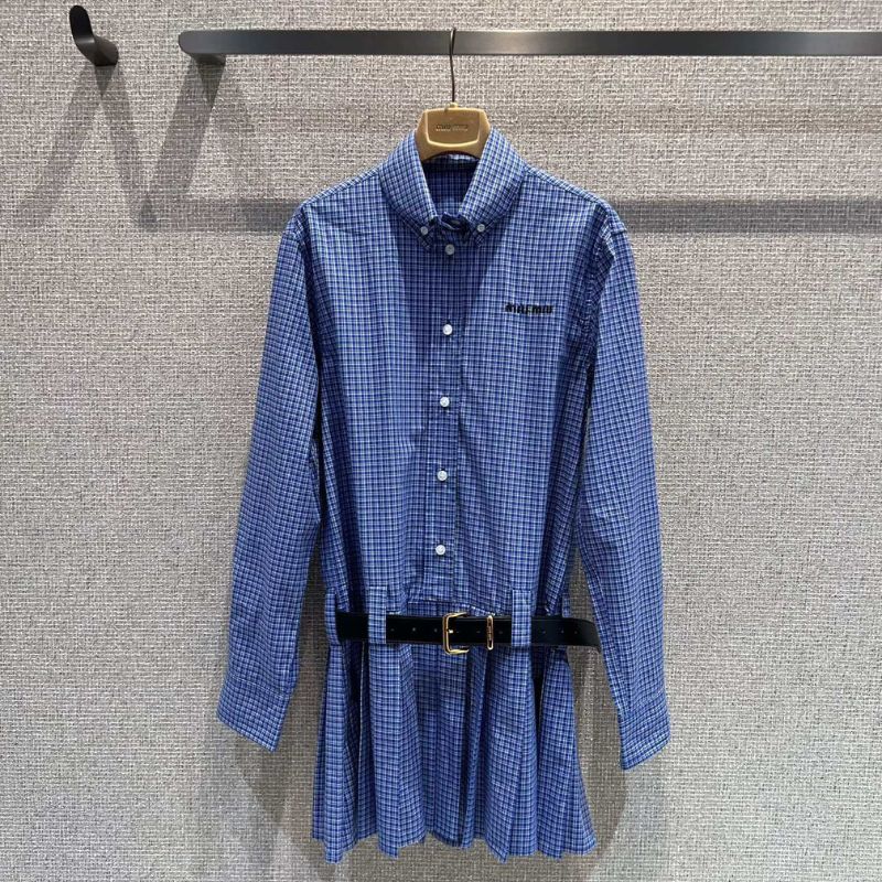 Miu Miu checkered shirt dress.