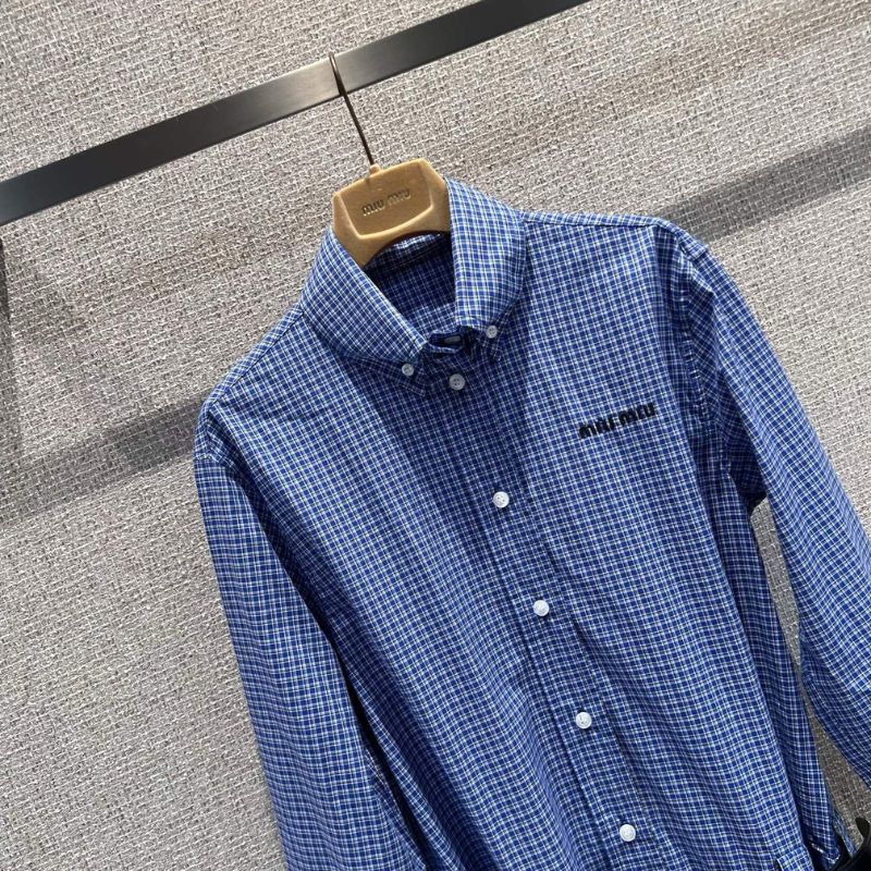 Miu Miu checkered shirt dress.