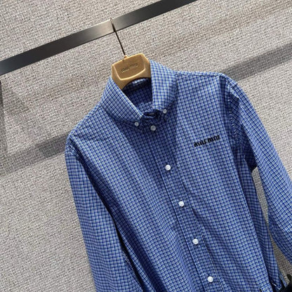 Miu Miu checkered shirt dress.