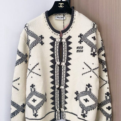 Miu Miu knit geometric cardigan
