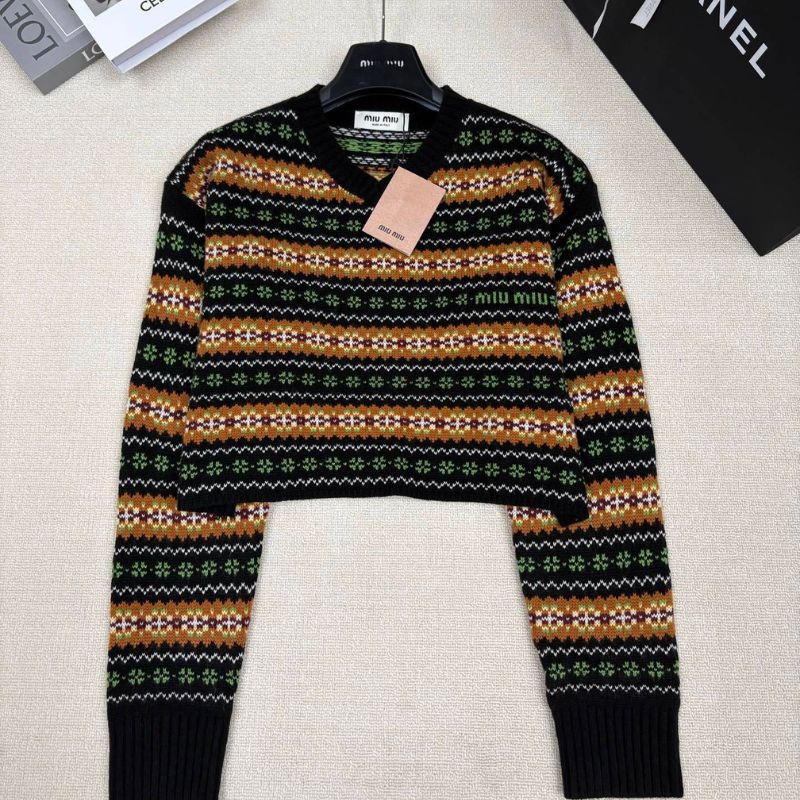 Miu Miu patterned knit sweater.