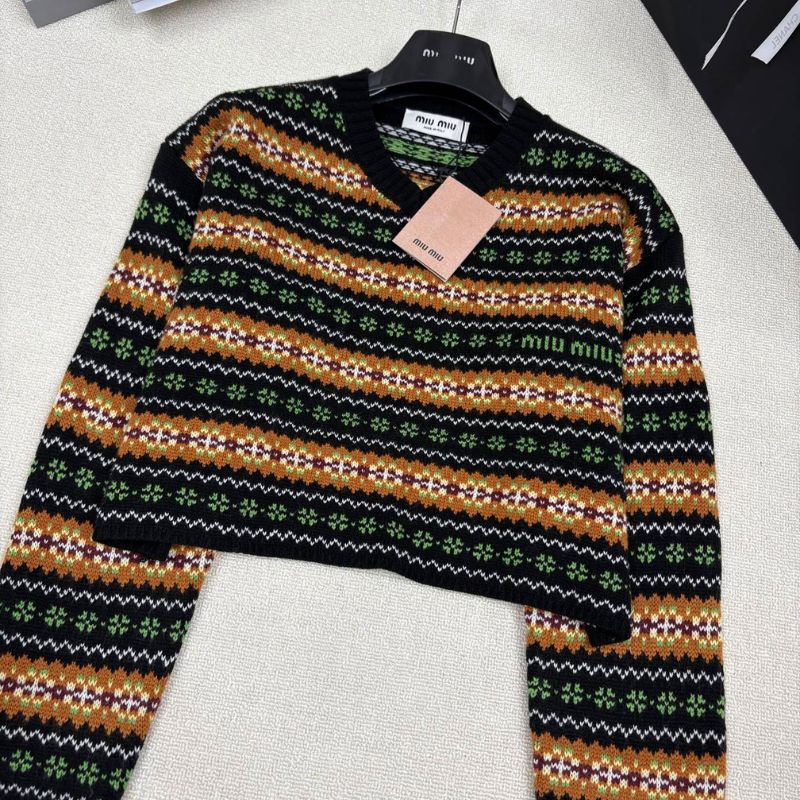 Miu Miu patterned knit sweater.