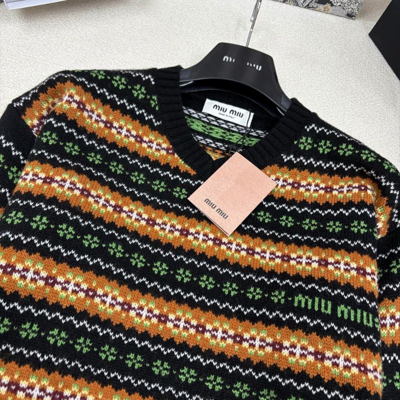 Miu Miu patterned knit sweater.