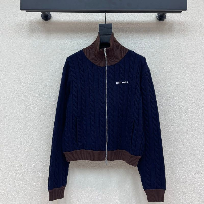 Miu Miu cable-knit zip-up sweater