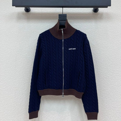 Miu Miu cable-knit zip-up sweater