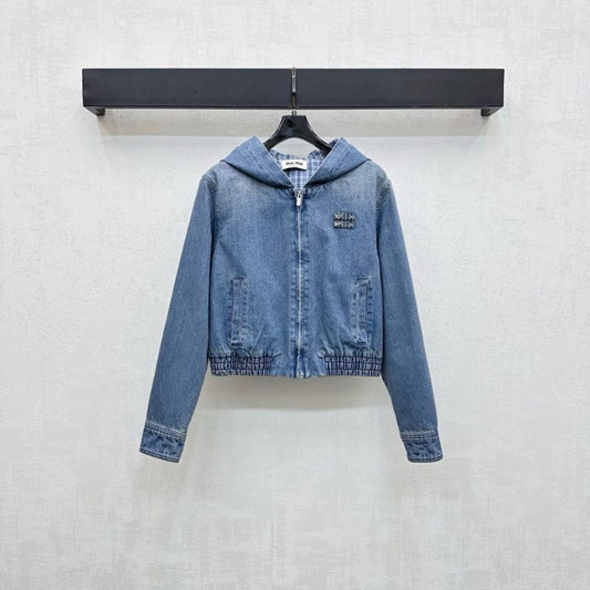 Miu Miu denim hooded jacket.