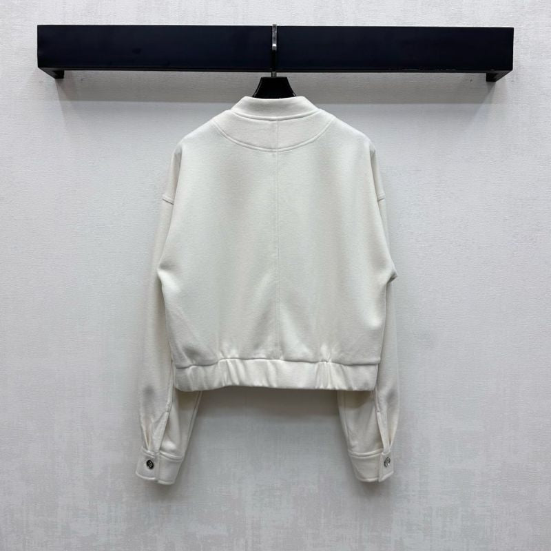 Miu Miu Logo Cropped Bomber Jacket